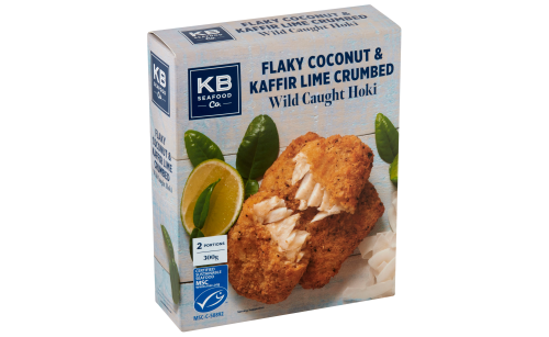 KB Seafood Co Flaky Coconut & Kaffir Lime Crumbed Hoki