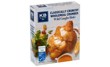 KB Seafood Co Classically Crunchy Wholemeal Crumbed Hoki